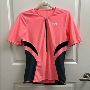 TYR Pink Short Sleeve Rashguard